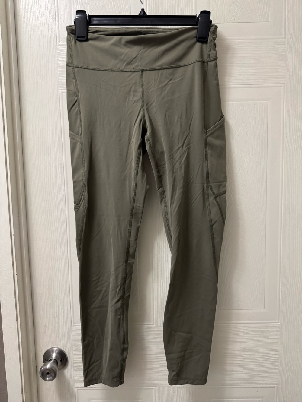 Outdoor Voices Olive Green Leggings with Side Pockets